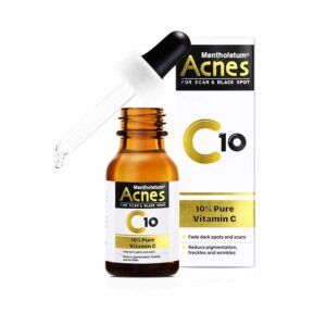 Mentholatum Acnes C10 Pure Vitamin C Serum contains 10% pure natural Vitamin C Anti Acne, Black Spots