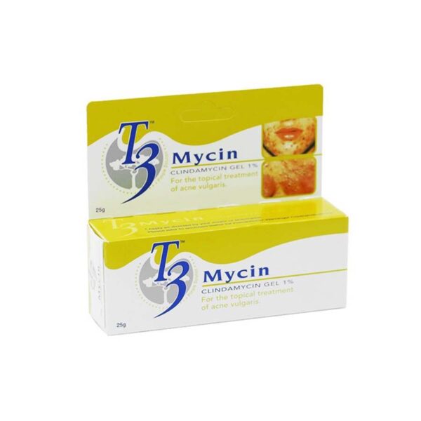 T3 Mycin Gel 25g is used to treat acne