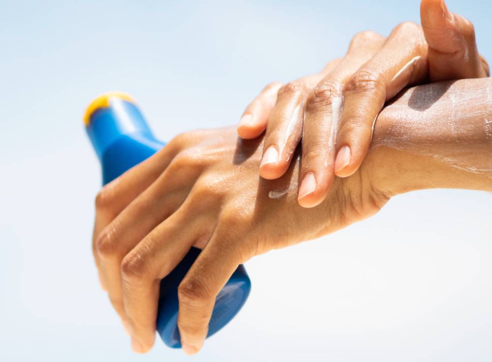 Use of sunscreens on hand